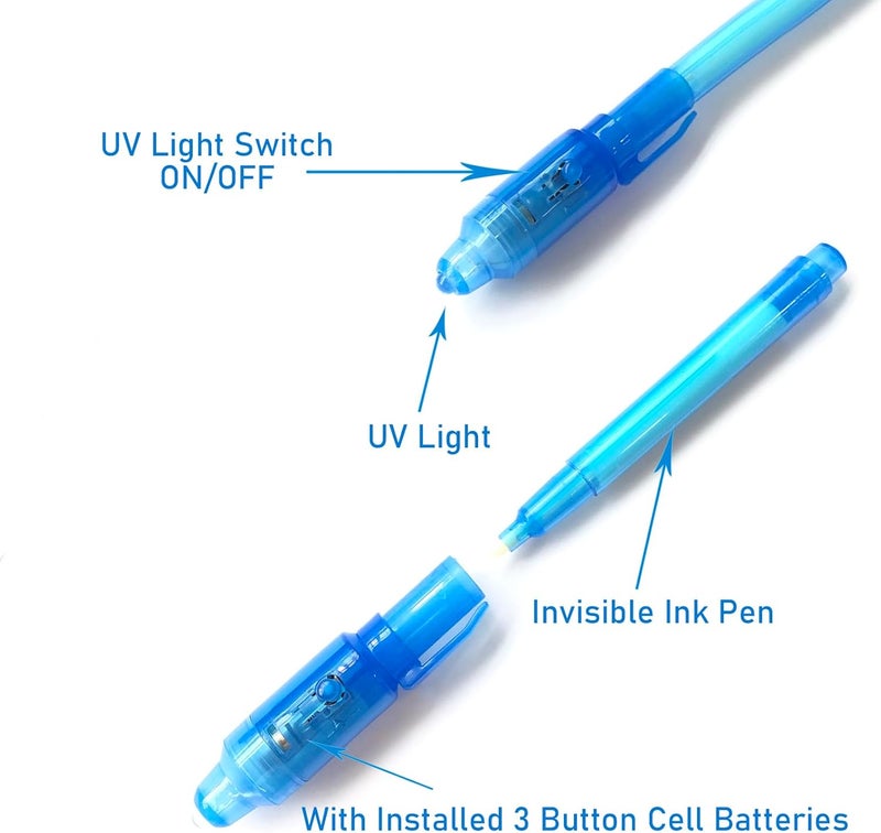 SCStyle Invisible Ink Pen 28Pcs with UV Light Magic Marker for Secret Messages, Writing Information for Birthdays, Easter, Halloween, Christmas Gifts for Students - Image 4